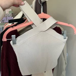 babaton crossed neck crop top